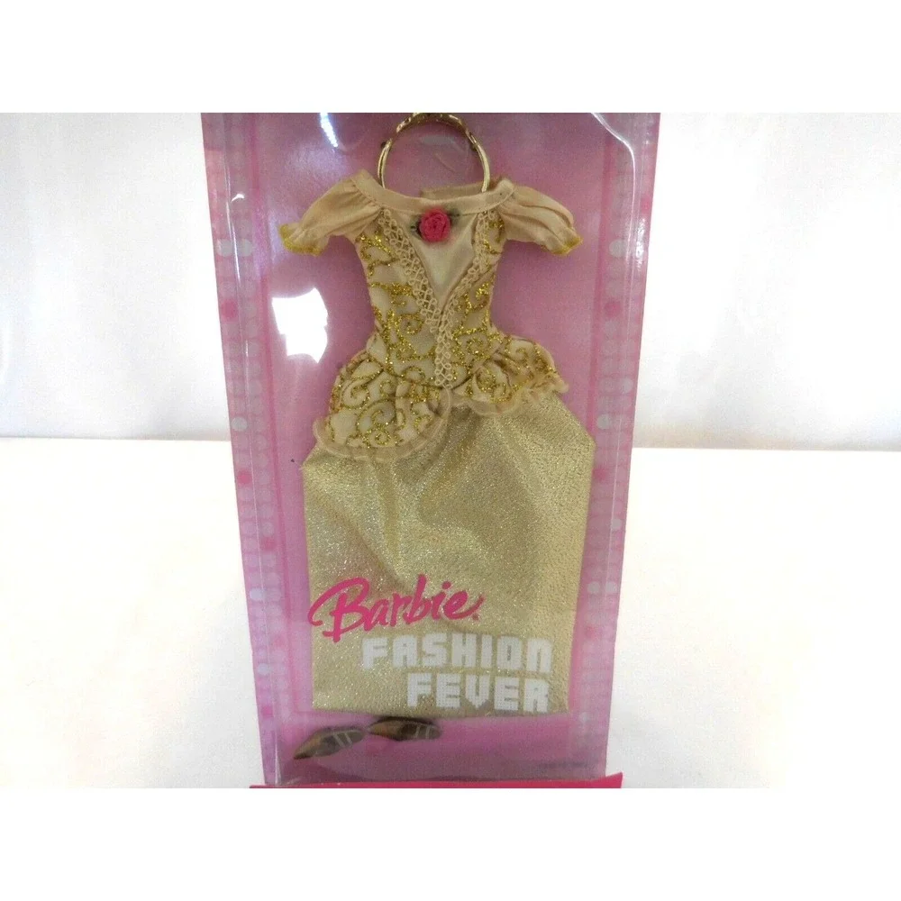Barbie Fashion‎ Fever Gold Dress Shoes Tiara Pink Label New 2006  NRFB